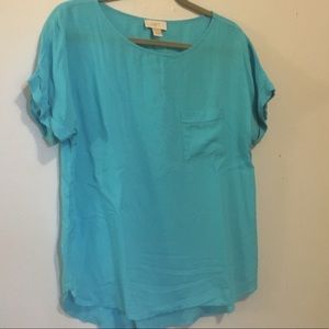 Bright blue Loft blouse
